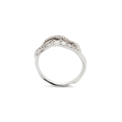 18K White Gold Inhale Diamond Stackable Ring