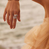 18K White Gold Inhale Diamond Stackable Ring