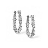 Ileana Makri Large Oval Rivulet White Diamond Hoops