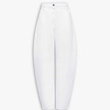 Low Waist Round Jeans - Blanc