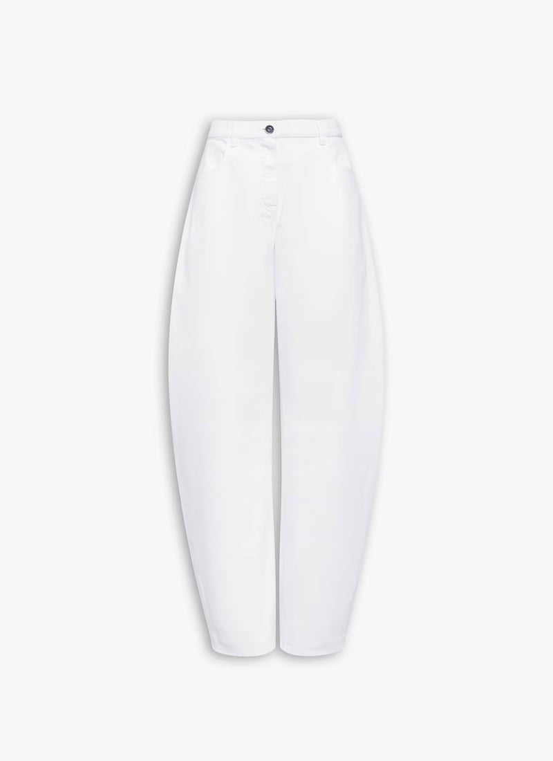 Low Waist Round Jeans - Blanc