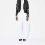 Low Waist Round Jeans - Blanc