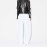 Low Waist Round Jeans - Blanc