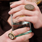 Ileana Makri Green Diamond Halo Moonstone Ring