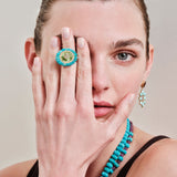 Ileana Makri Turquoise & Tourmaline Sea Foam Ring