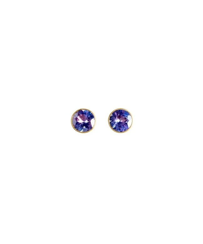 22K Yellow Gold Tanzanite Bindi Studs