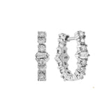 Ileana Makri 18K White Gold Diamond Rivulet Oval Hoops