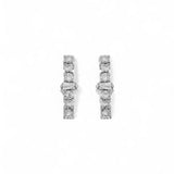 Ileana Makri Mini Oval Rivulet White Diamond Hoops