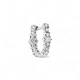 Ileana Makri Mini Oval Rivulet White Diamond Hoops