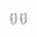 Ileana Makri Mini Oval Rivulet White Diamond Hoops