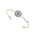 Noor-Fares-18K Yellow-Gold-Seed-of-Life-Torque-Bracelet-Amarees