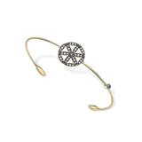 Noor-Fares-18K Yellow-Gold-Seed-of-Life-Torque-Bracelet-Amarees