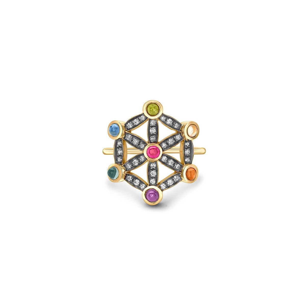 Noor-Fares-Jewellery-18K-Yellow-Gold-Seed-of-Life-Pinky-Ring-Amarees