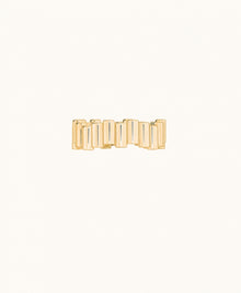 18K Yellow Gold Medium Edge Ring with Diamonds