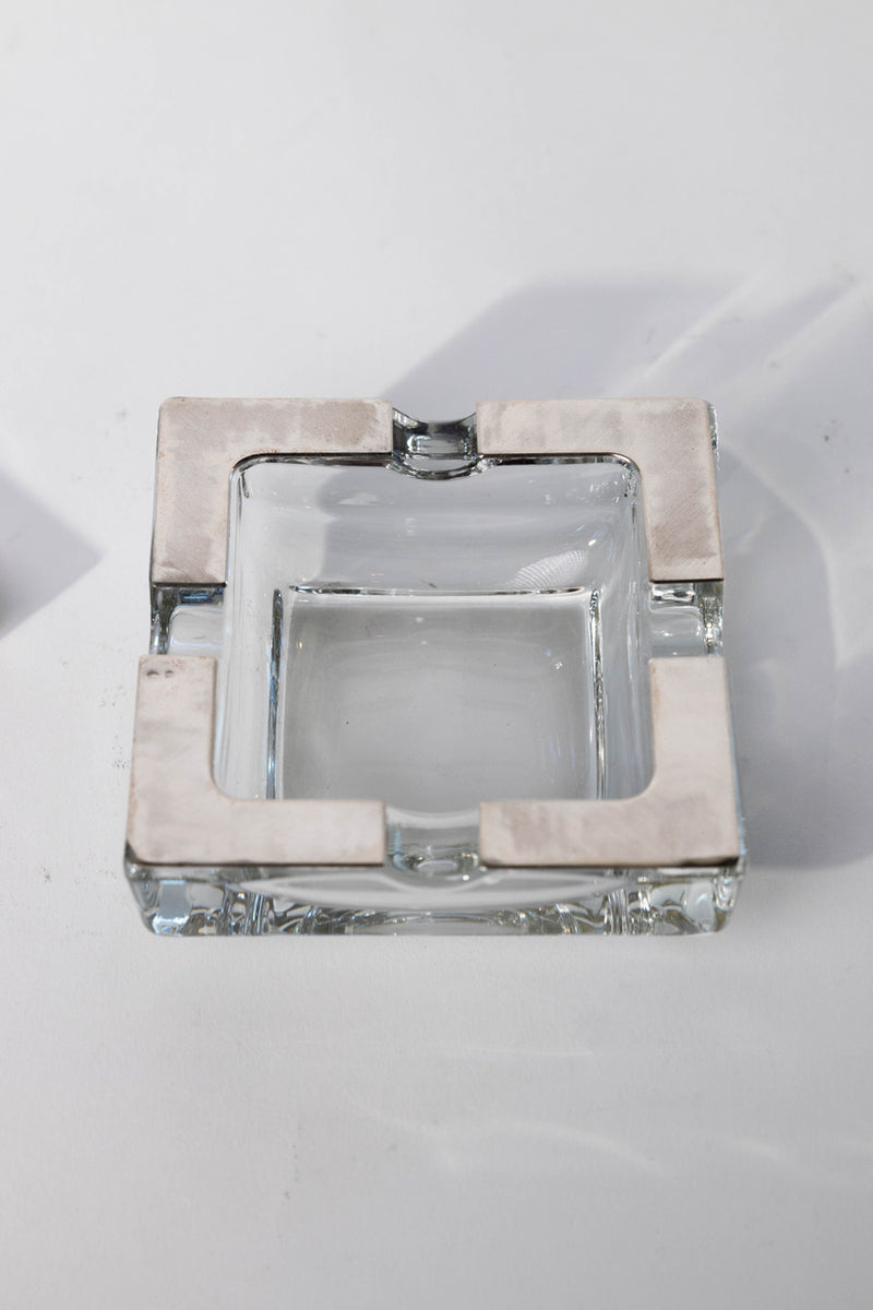 Sterling Silver and Glass Ashtray