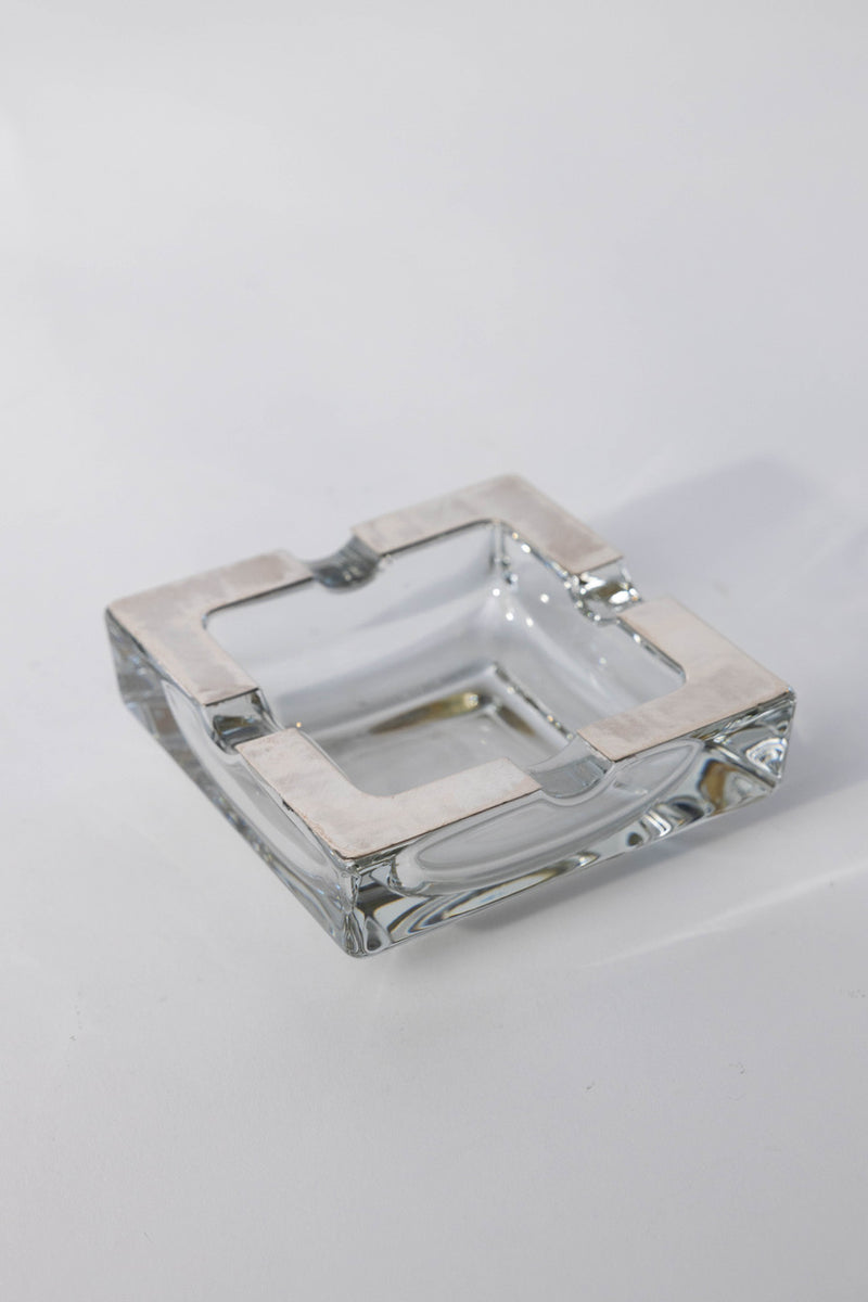 Sterling Silver and Glass Ashtray