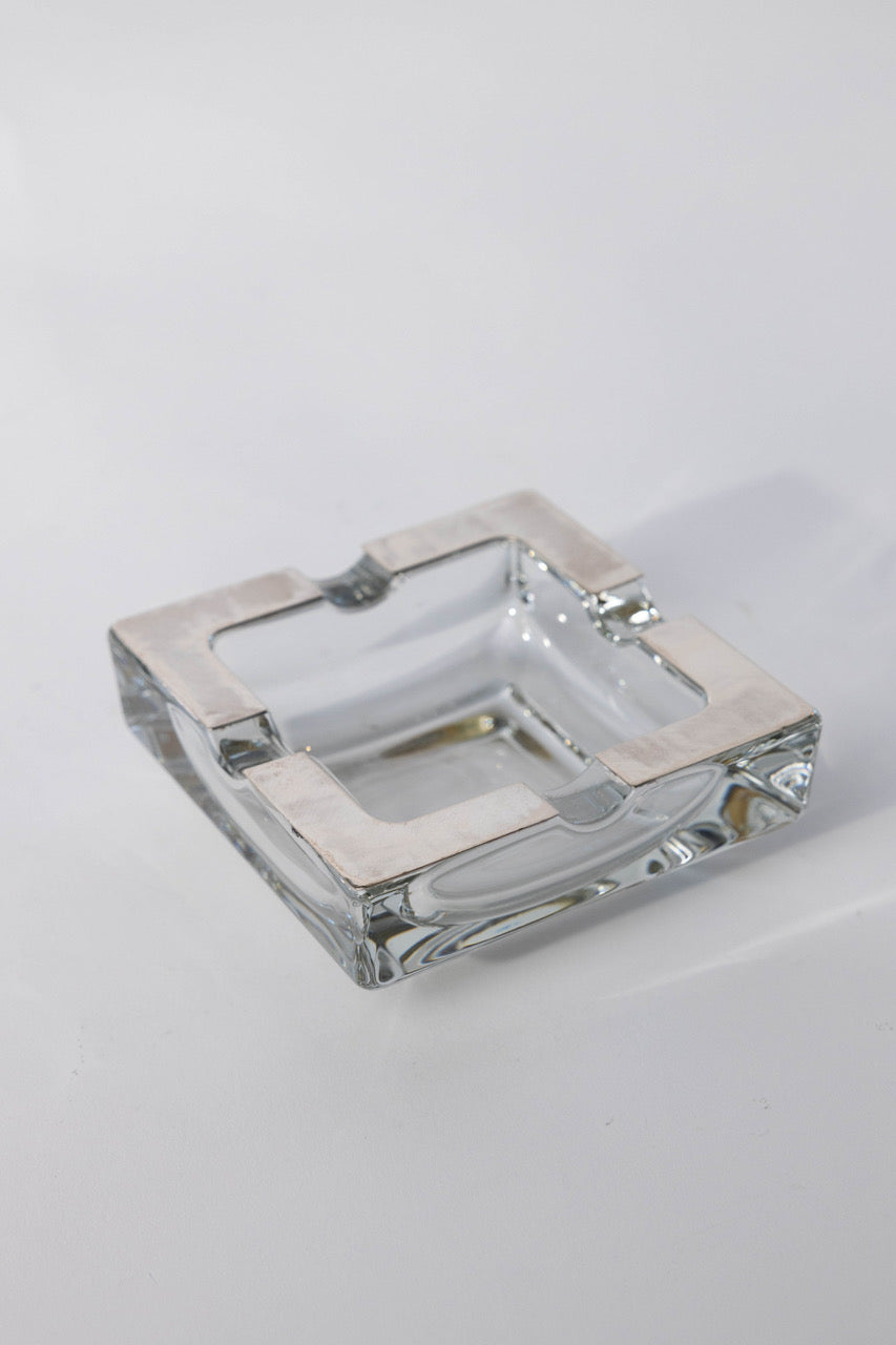 Sterling Silver and Glass Ashtray