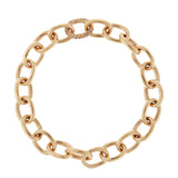 Ileana Makri 18K Yellow Gold Oblong Diamond Lock Chain Bracelet