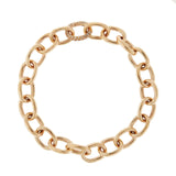 Ileana Makri 18K Yellow Gold Oblong Diamond Lock Chain Bracelet