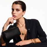 Ileana Makri 18K Yellow Gold Oblong Diamond Lock Chain Bracelet
