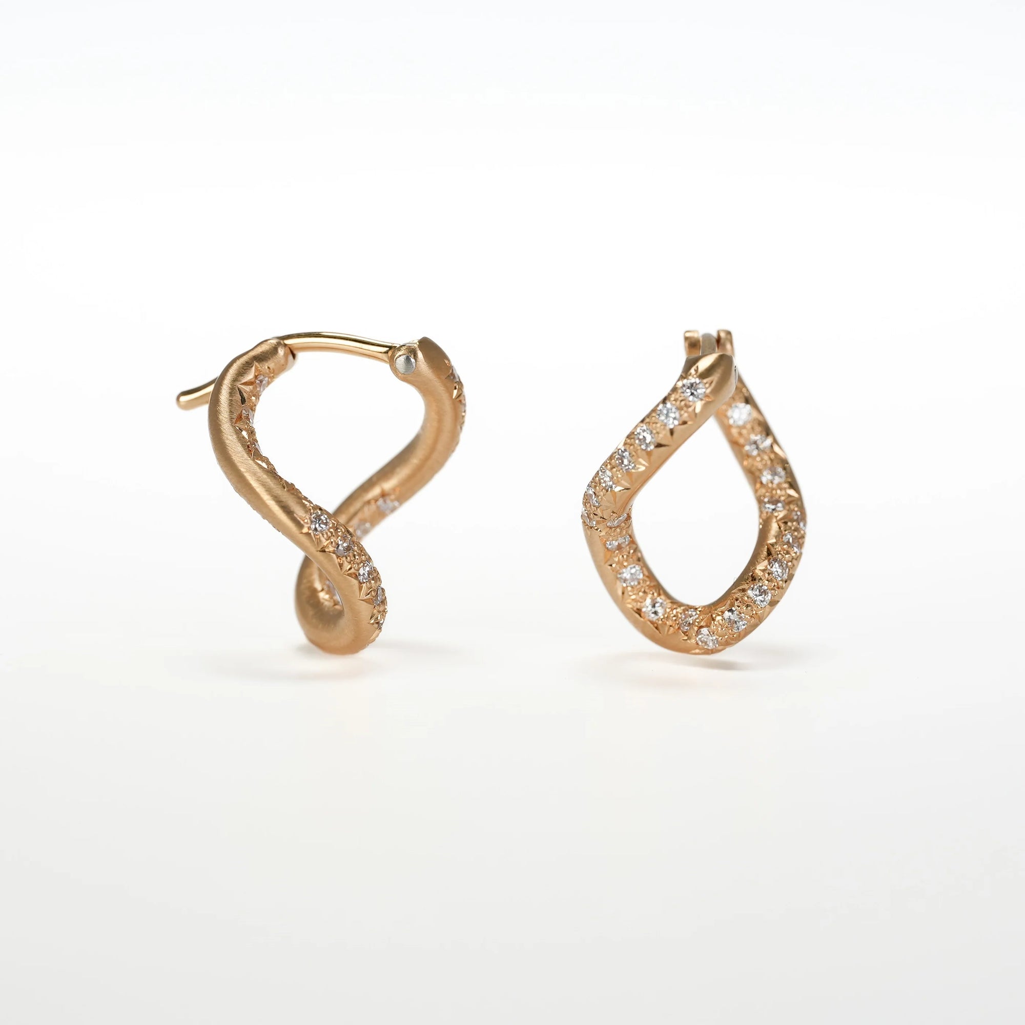 18K Yellow Gold Earrings Set with .38ct White Diamonds