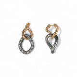 Hum Jewelry Tokyo 925 Silver and 18K Yellow Gold Earrings Set with .64ct White Diamonds