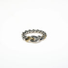 925 Silver and 18K Yellow Gold Chain Ring Set with .09cts