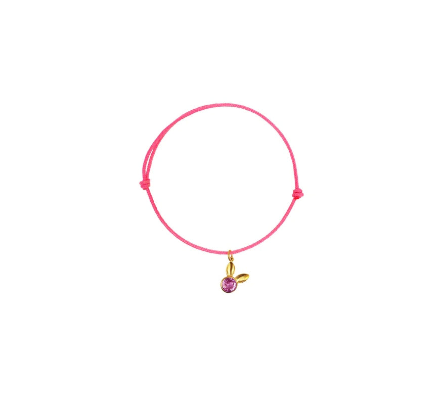 22K Pink Sapphire Jessica Rabbit Charm Bracelet