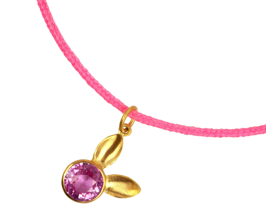 22K Pink Sapphire Jessica Rabbit Charm Bracelet