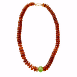Darlene De Sedle 20" Faceted Amber Necklace with Peridot Center