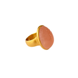 Darlene De Sedle Large 22K Yellow Gold Rose Quartz Scarab Ring