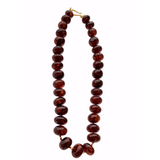 Darlene De Sedle Large Bing Cherry Amber Necklace with 4 Gold Beads