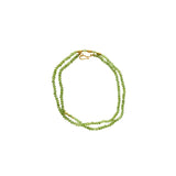 Darlene De Sedle 33" Necklace with 4-5mm Faceted Peridot Beads and 3 Indian Gold Beads
