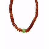 Darlene De Sedle 20" Faceted Amber Necklace with Peridot Center