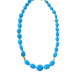 Darlene de Sedle 17.5" Neckalce with Oval and Round Graduated Sleeping Beauty Turquoise and 22K Nuggets