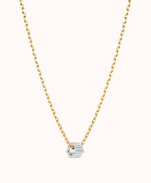 18K White Gold Diamond Edge Pendant
