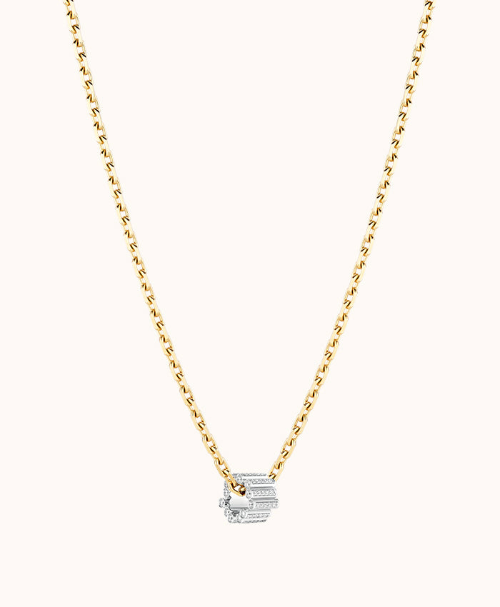 18K White Gold Diamond Edge Pendant
