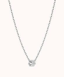 18K White Gold Diamond Edge Pendant