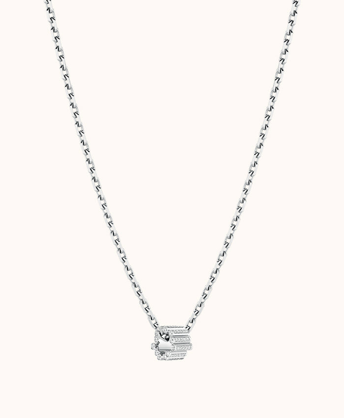 18K White Gold Diamond Edge Pendant
