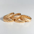 18K Yellow Gold Narrow Stretch Wave Bracelet