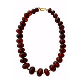 Darlene De Sedle Large Bing Cherry Amber Necklace with 4 Gold Beads