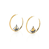 Arman Sarkisyan 18K Gold Sailboat Hoops