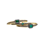 Arman Sarkisyan 18K Gold and Silver Emerald Bracelet with Diamonds