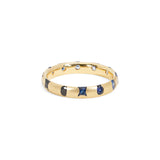 Polly Wales 18K Yellow Gold Mixed Cut Narrow Celeste Ring with Blue Sapphires