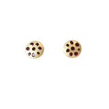 Polly Wales 18K Yellow Gold Medium Ruby Celeste Disc Studs