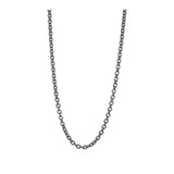 Sidney Garber Stainless Steel Blake Necklace with Black PVD Trace Round Chain