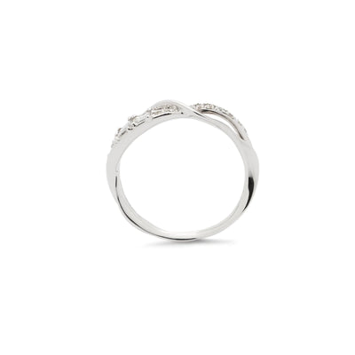 18K White Gold Wisp Diamond Stackable Ring