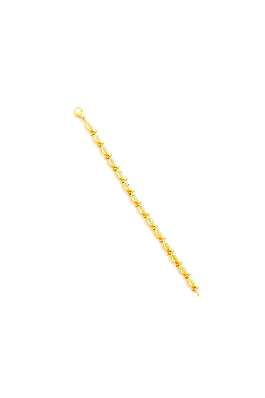 22K Yellow Gold Cabochon Peridot Bracelet