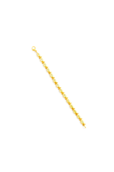 22K Yellow Gold Cabochon Peridot Bracelet