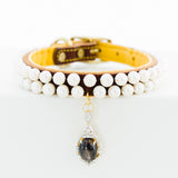 Pearl and Sterling Silver, White Sapphire, and Corundum Dog Collar